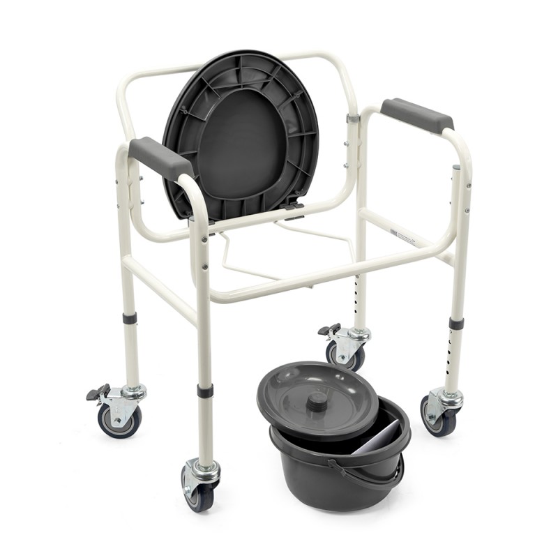 Кресло-туалет Barry WC201, сборный, на колесах, повышенной грузоподъемности