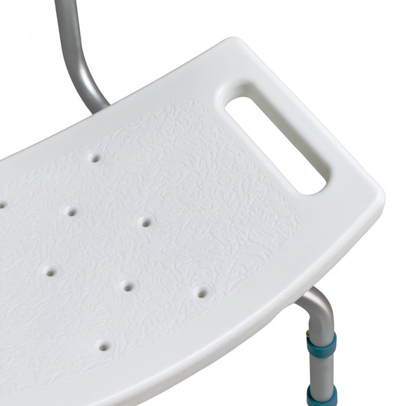 Стульчик со спинкой для ванной комнаты.